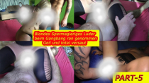 Blondes Gangbangluder beim Gangbang durchgevögelt-5